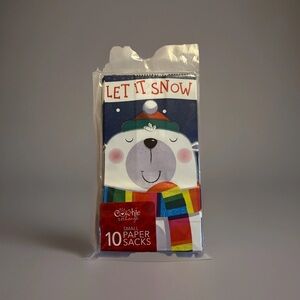 PREMIUM Cookie Exchange Paper Sacks, Christmas Holiday Polar Bear Design